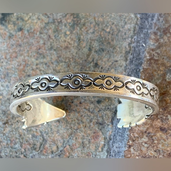 Aldrich Art Sterling Silver & Turquoise Arrow Cuff Bracelet - Picture 5 of 12